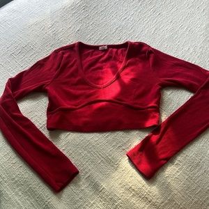 GARAGE long sleeve red crop top